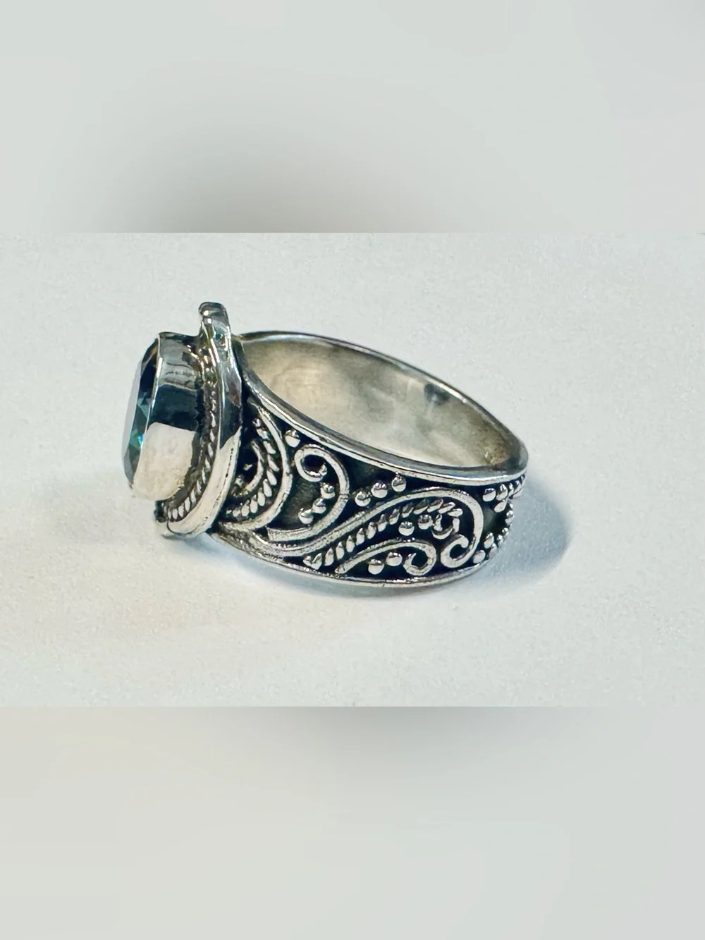 Stunning Handmade Sterling Silver Mystic Fire Topaz Ring (8)